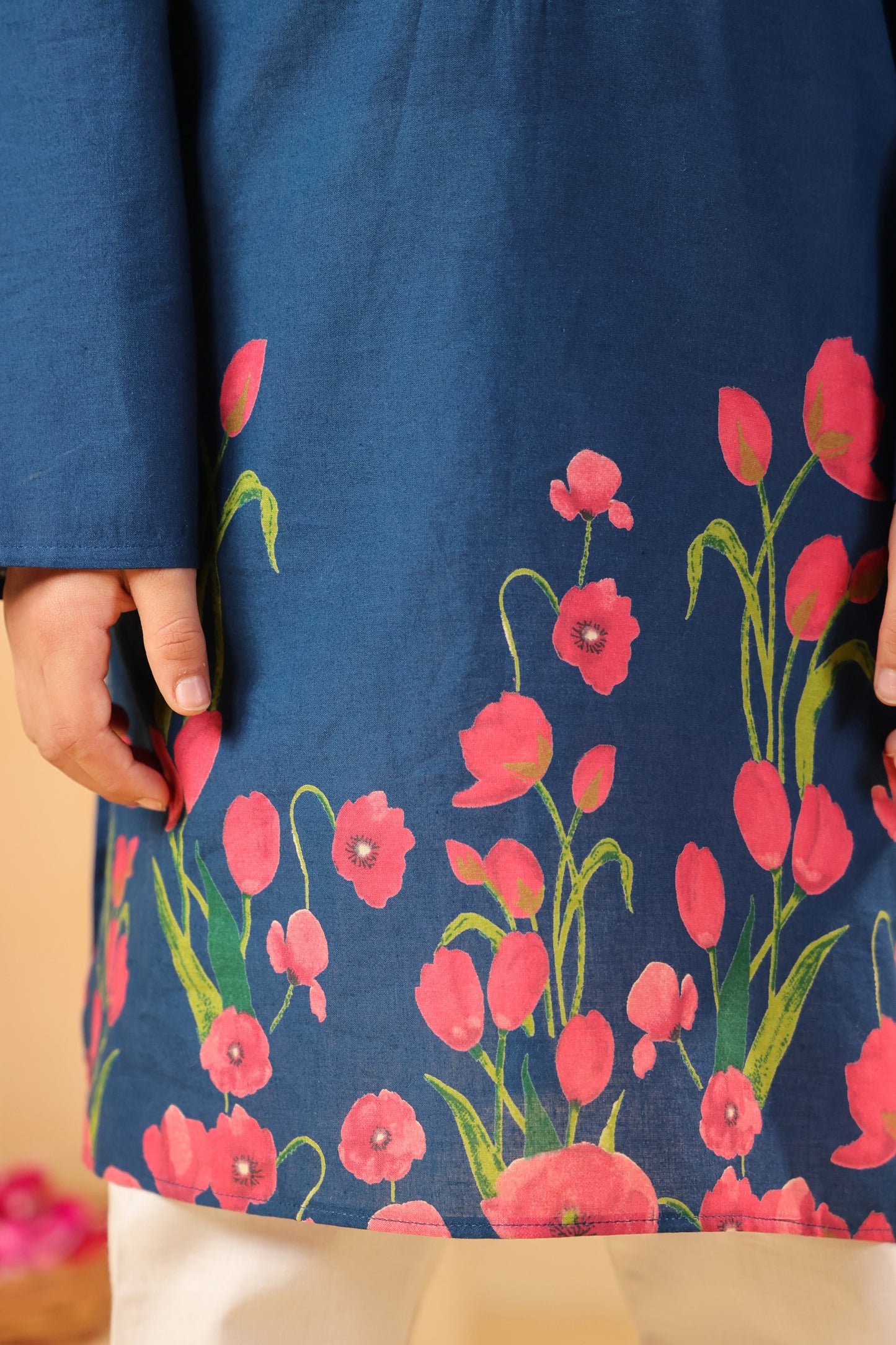 Boy Gulabo Kurta Set - Teal blue