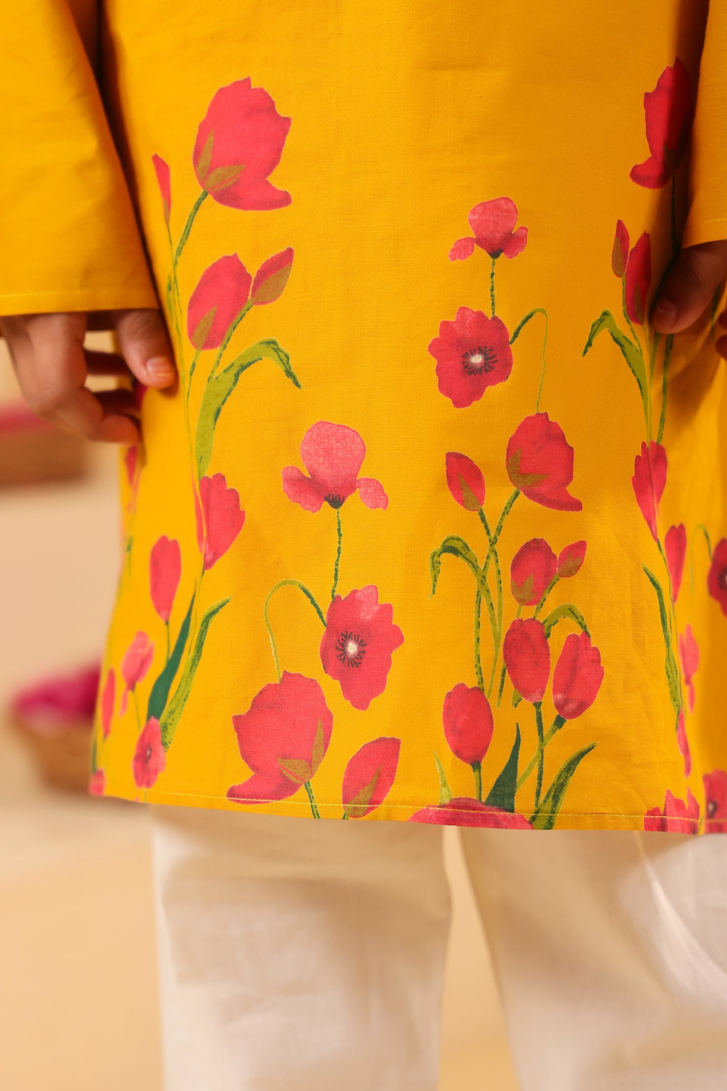 Boy Gulabo Kurta Set - Mustard Yellow