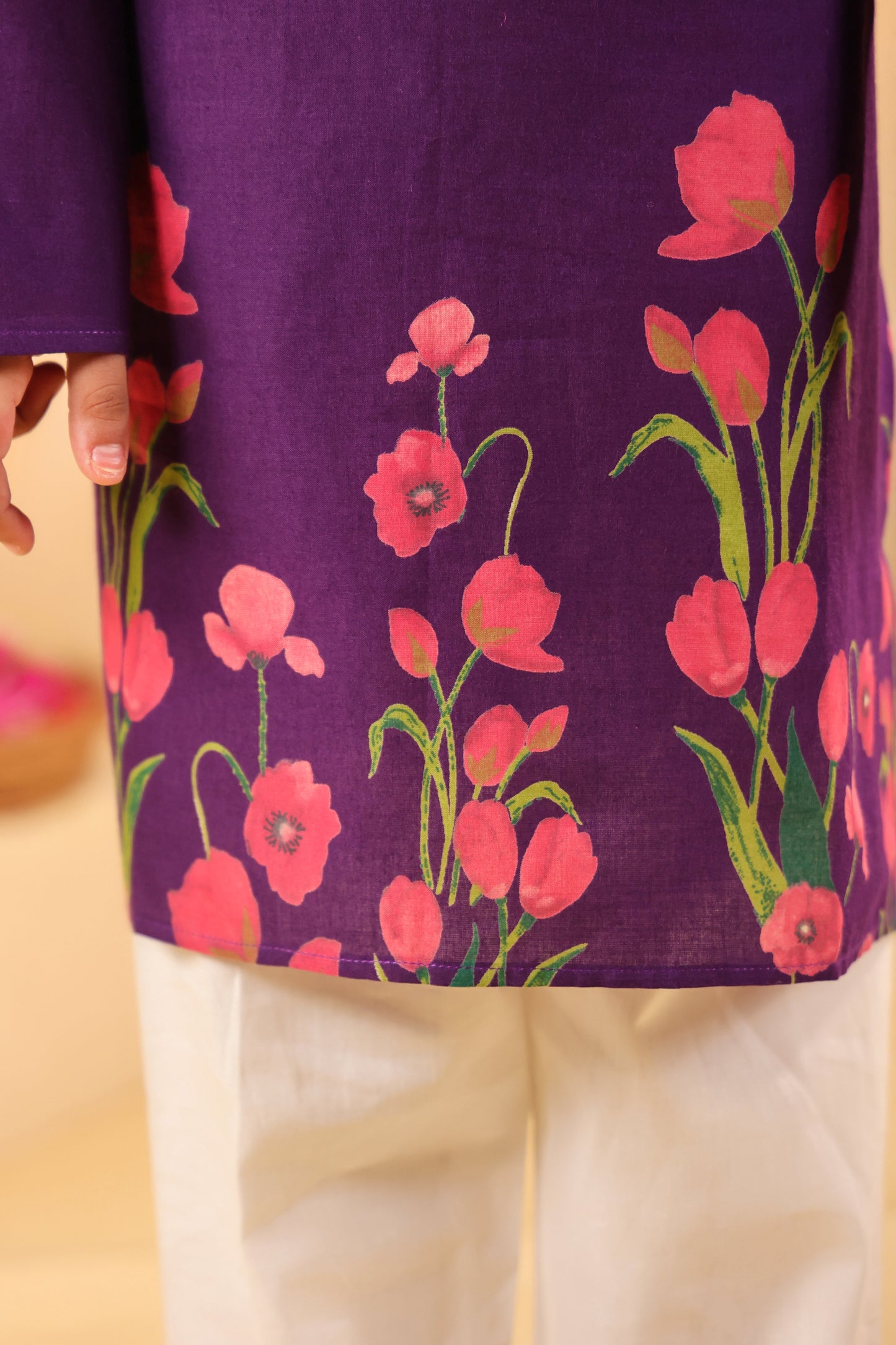 Boy Gulabo Kurta Set - Purple