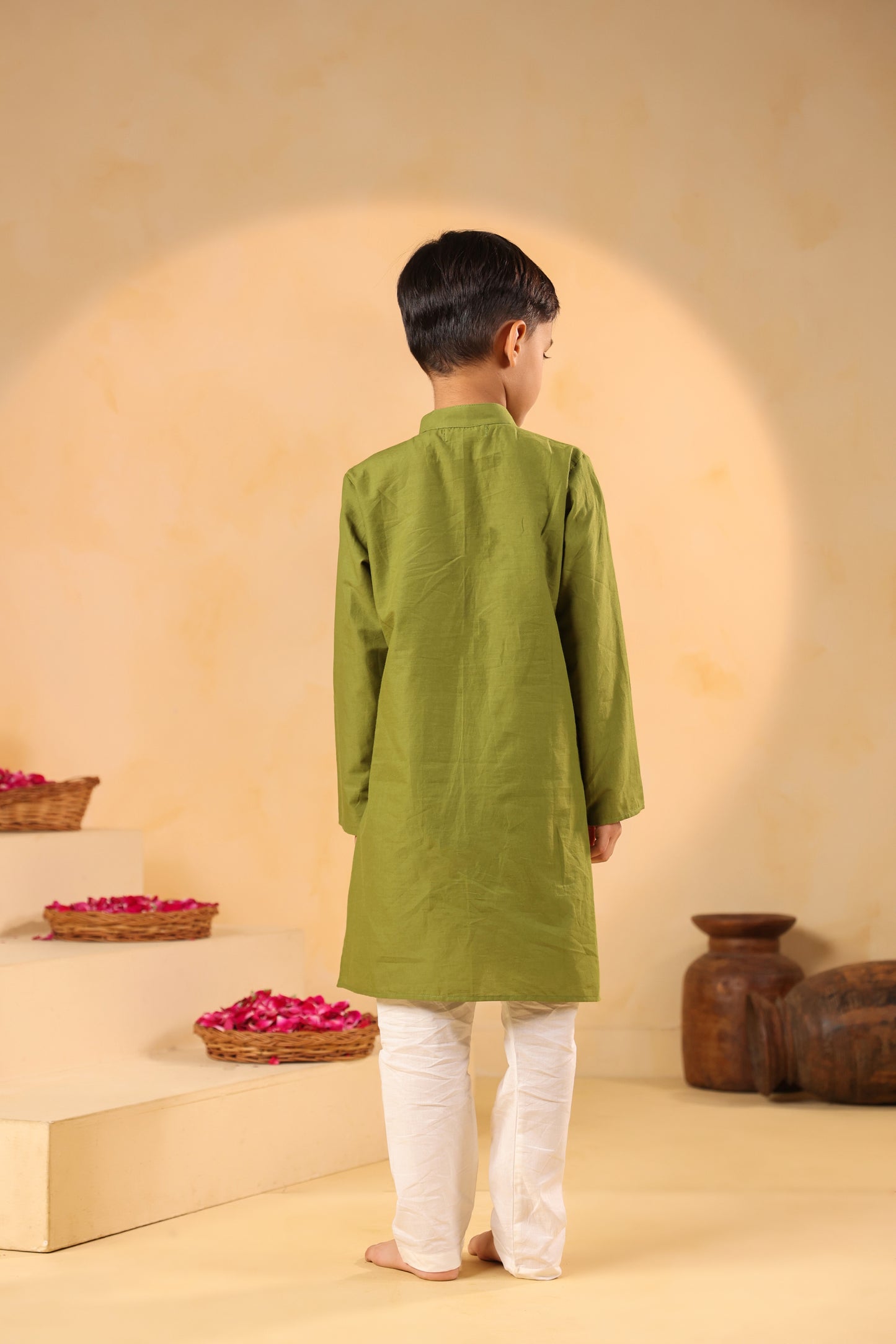 Boy Gulabo Kurta Set - Mehandi green