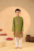 Boy Gulabo Kurta Set - Mehandi green