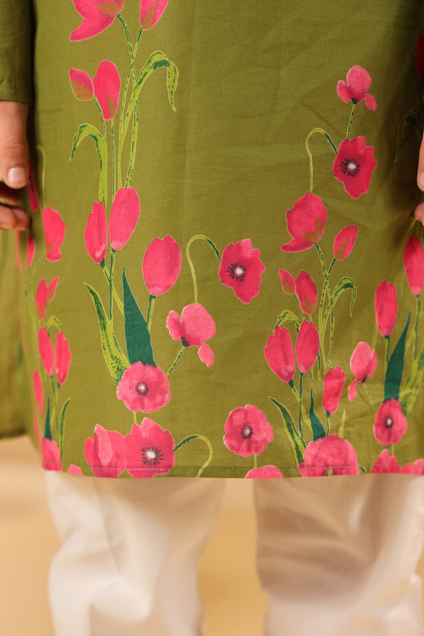Boy Gulabo Kurta Set - Mehandi green