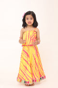 Girl Tie and Dye Skirt Set-Mustard Rani