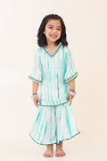 Girl Tie and Dye Kurta Set- Green
