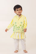 Boy 3Pc Embroidery Tie n Dye Bundy Set - Yellow