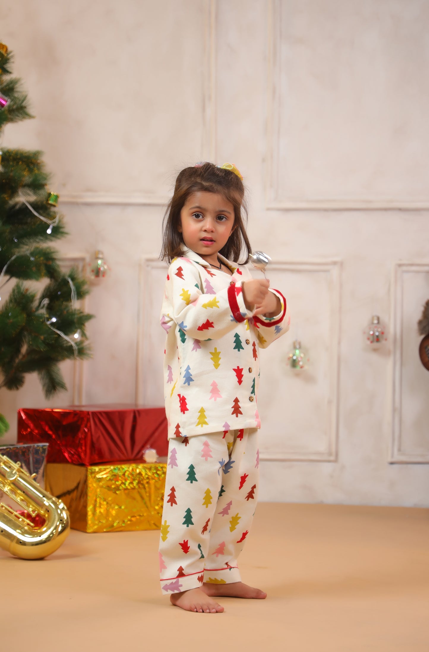 Christmas Tree Print Nightwear Set