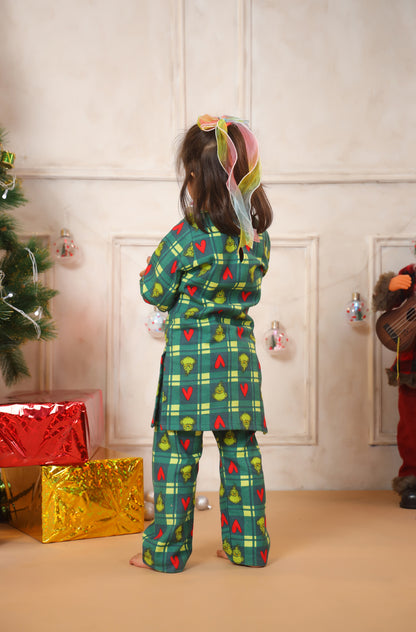 Merry Christmas Print Nightwear Set