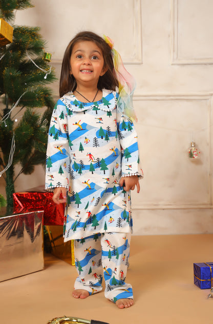 Winter Carnival Print Nightwear Set