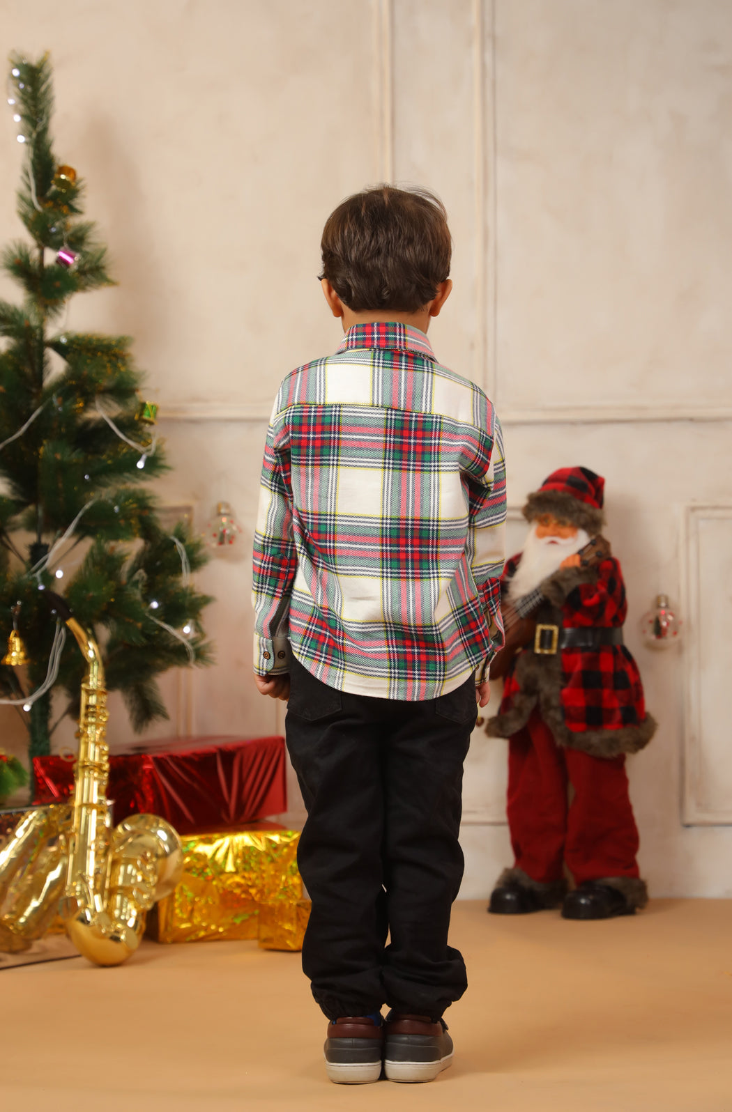 Boy Classic Checks Shirt - White & Red