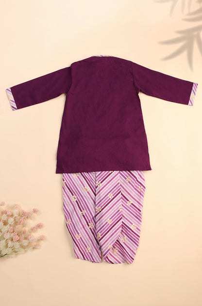 Boy Bansi  Dhoti Kurta Set - purple