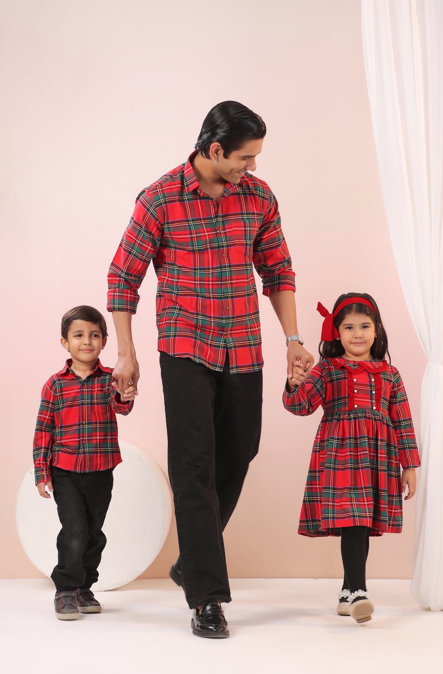 Jingle Bell Red Checks Father Shirt