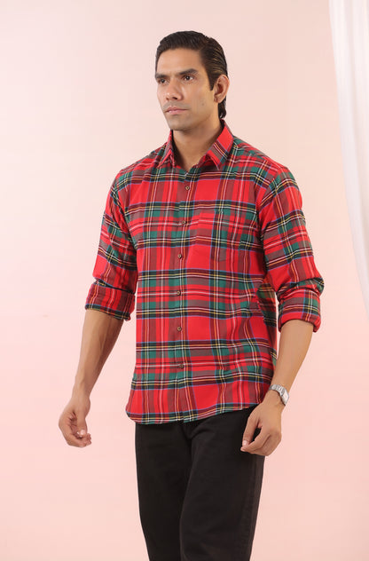 Jingle Bell Red Checks Father Shirt