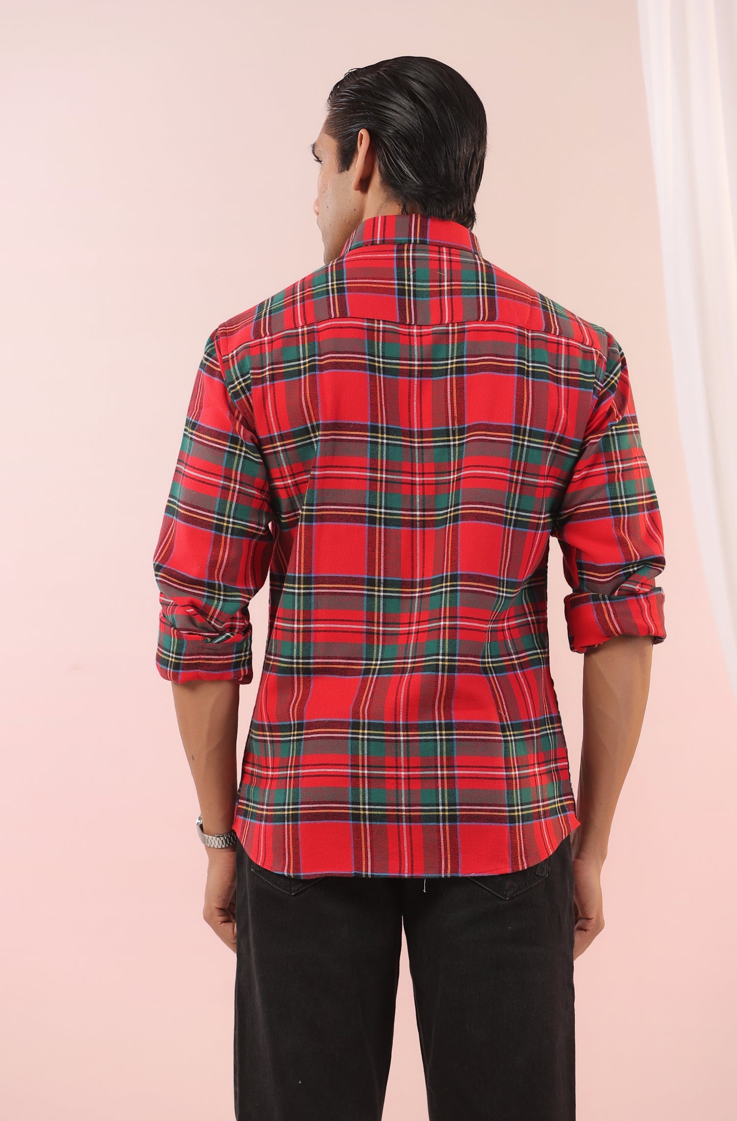 Jingle Bell Red Checks Father Shirt