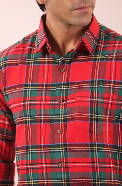 Jingle Bell Red Checks Father Shirt