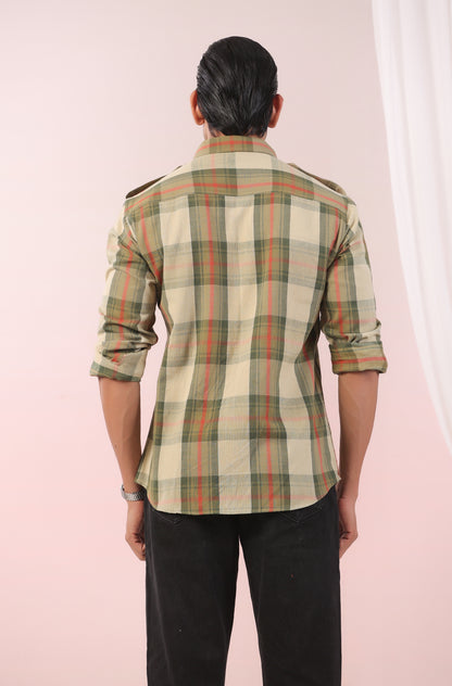 Vintage Green & Red Checks Father Shirt