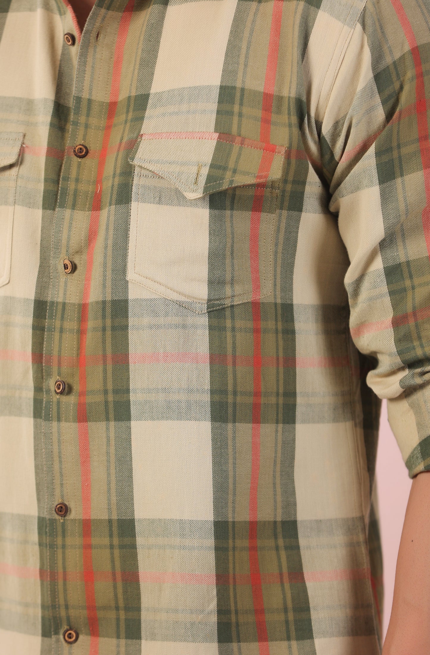 Vintage Green & Red Checks Father Shirt