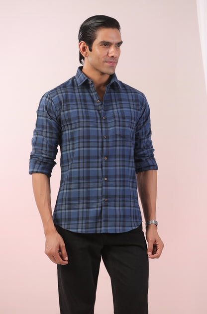 Vintage Blue Checks Father Shirt