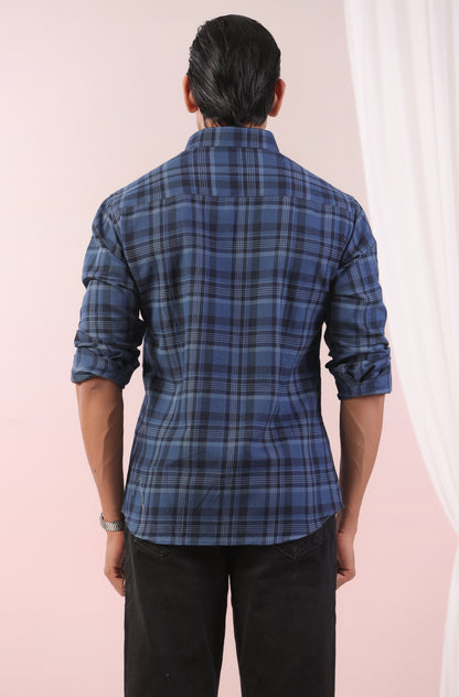 Vintage Blue Checks Father Shirt