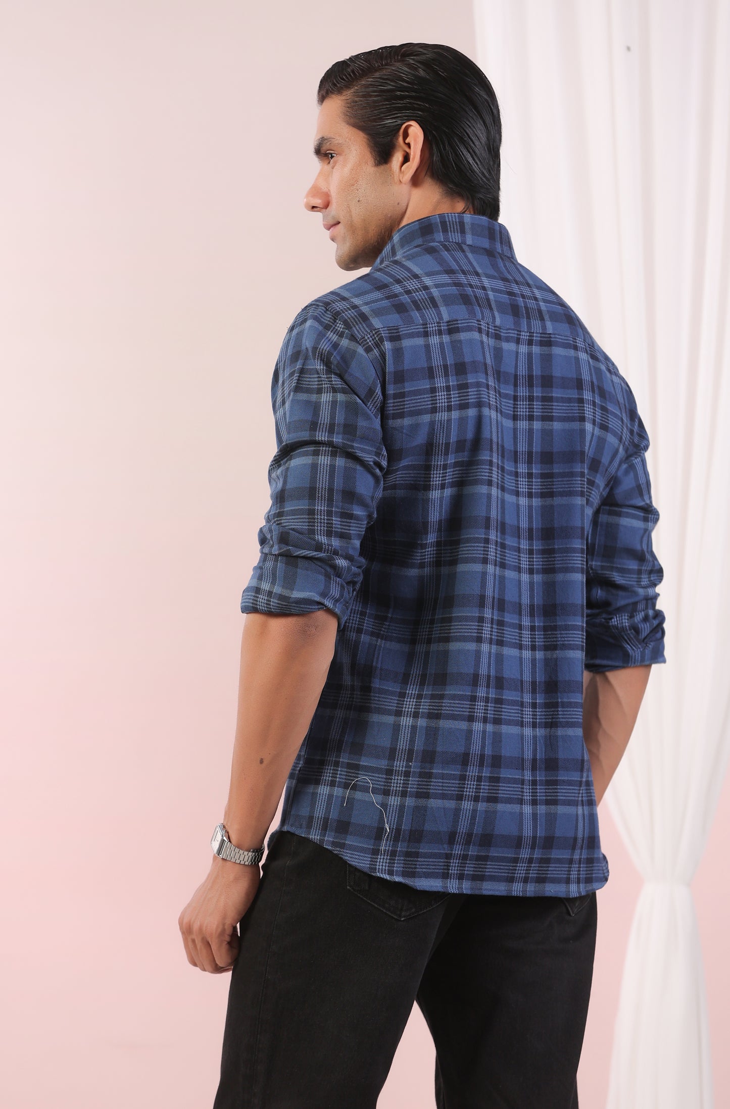 Vintage Blue Checks Father Shirt