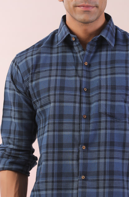 Vintage Blue Checks Father Shirt