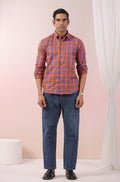 Bright Orange Checks Father Shirt (Copy)