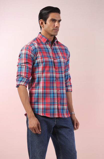 Merry Red & Blue Checks Father Shirt