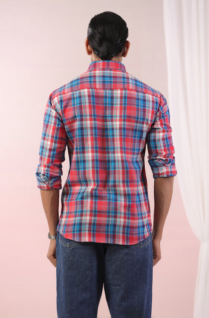 Merry Red & Blue Checks Father Shirt