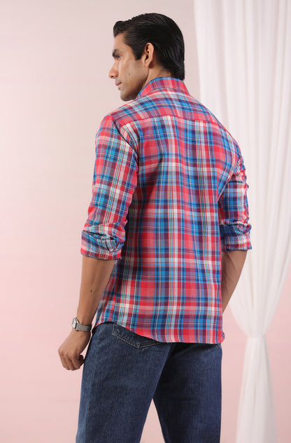 Merry Red & Blue Checks Father Shirt