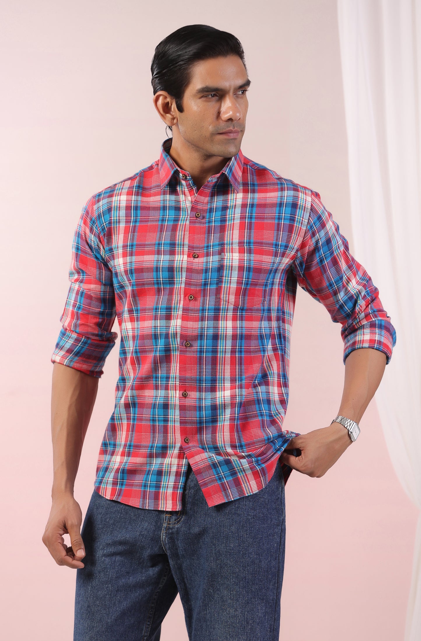 Merry Red & Blue Checks Father Shirt