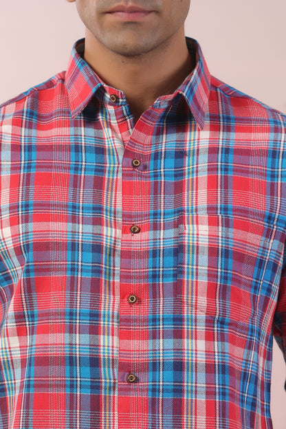 Merry Red & Blue Checks Father Shirt