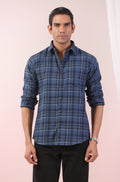 Vintage Blue Checks Father Shirt