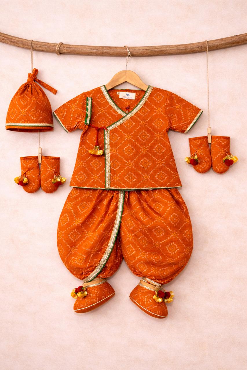 Baby Bhandej Jamna Set - Orange