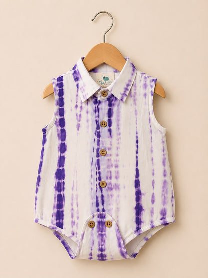 Baby Tie and Dye Romper - Purple