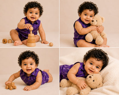Baby Rajkumar Romper - Purple