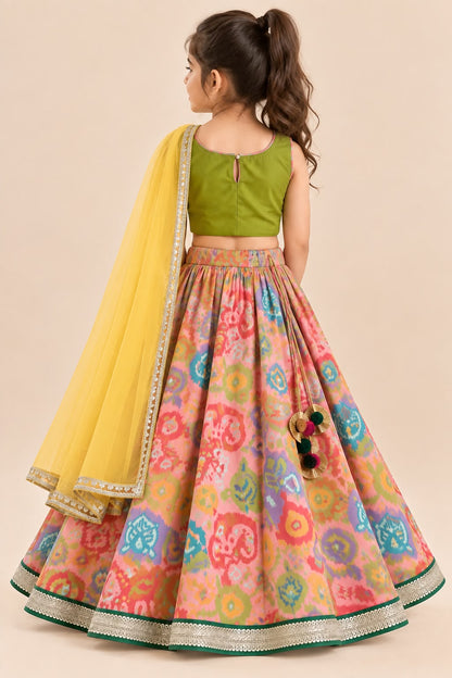 Girl Mithaas Skirt Top Set - Peach