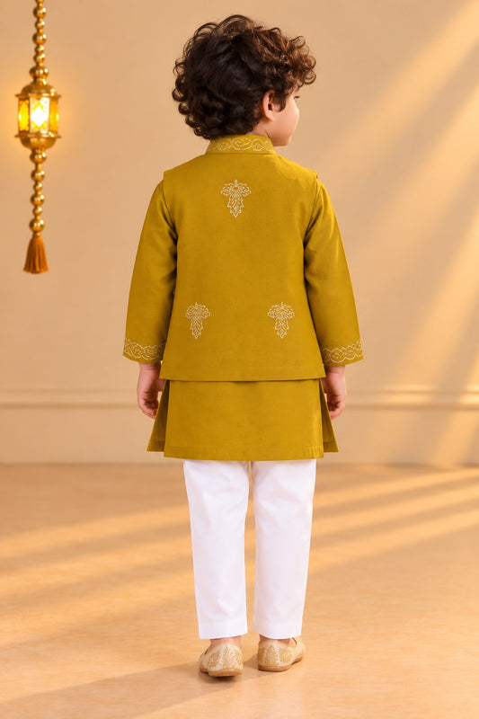 Boy Sitaara 3Pc Bundy Set-Mustard Yellow