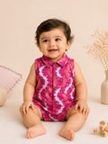 Baby Tie and Dye Cotton Romper - Pink