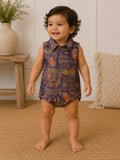Baby Rajkumar Banarsi Romper - Purple