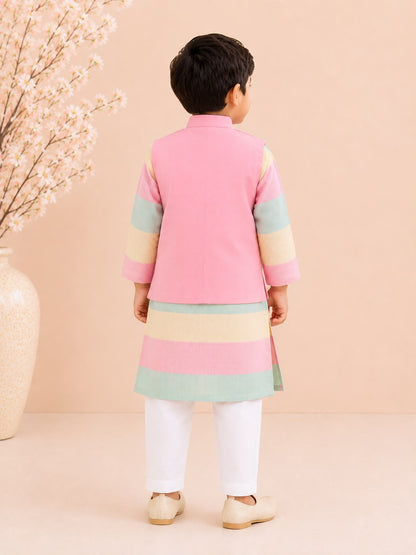 Boy Bahar Kurta Set-Pink
