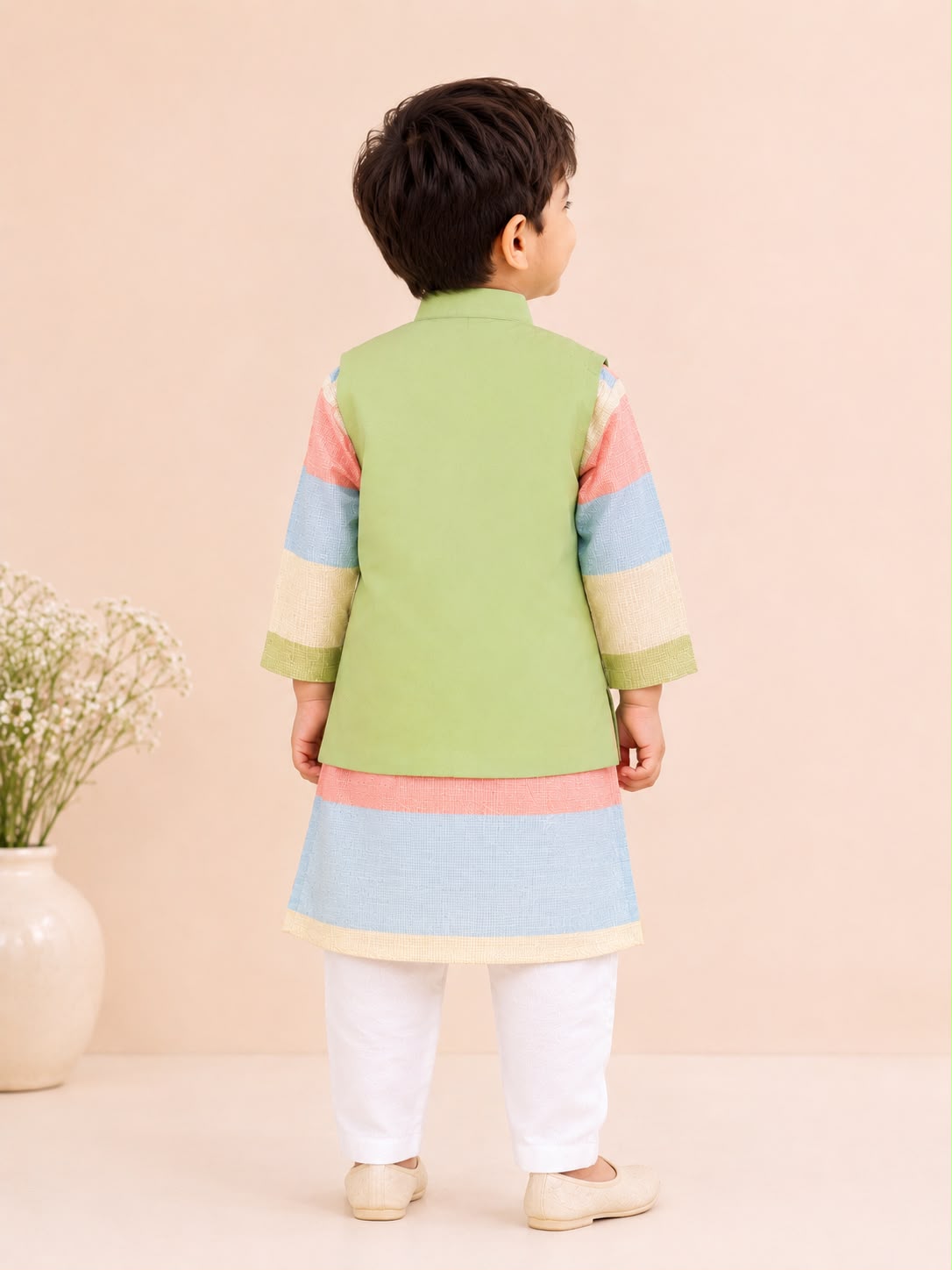 Boy Bahar Kurta Set-Green