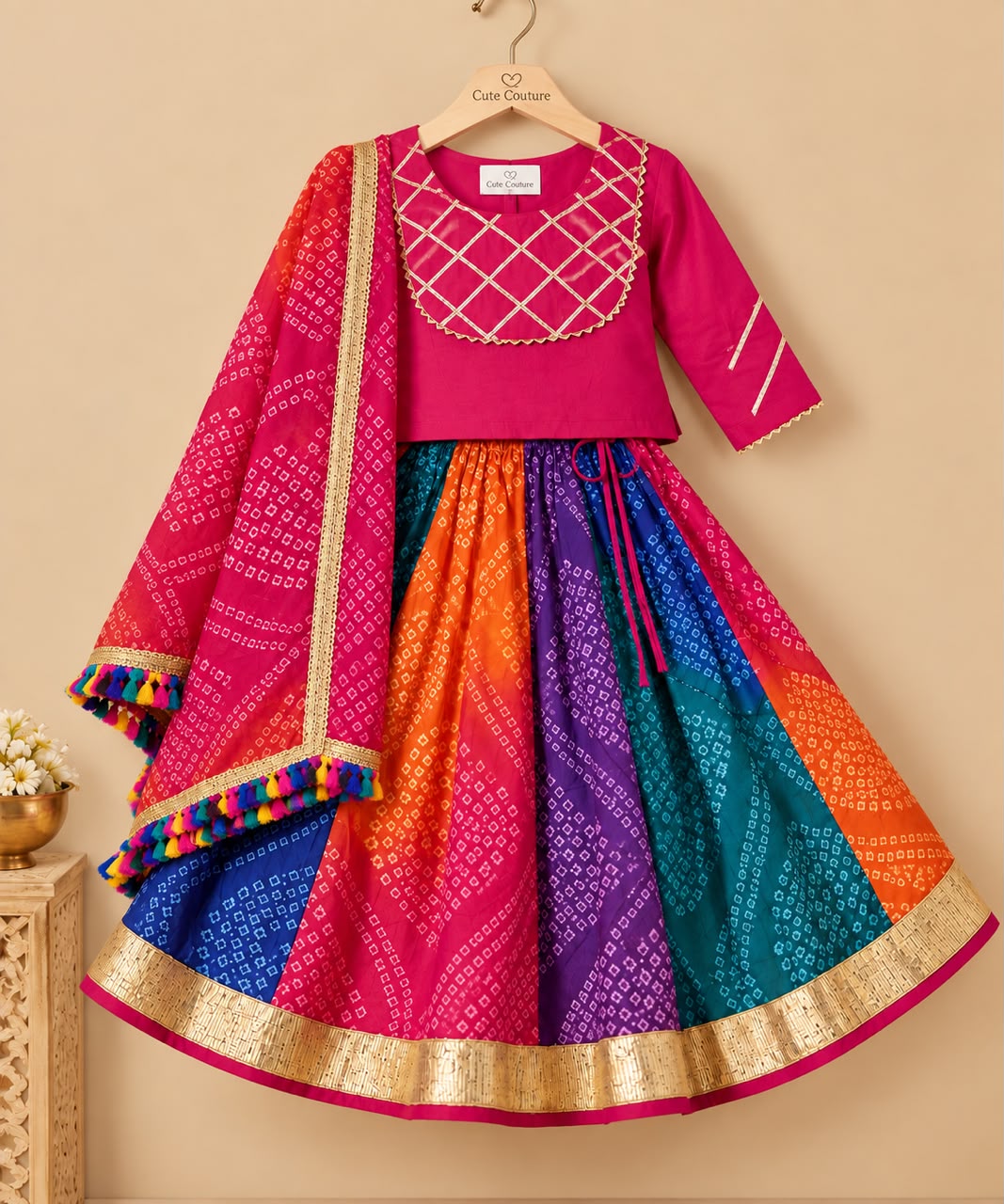 Girl Raas Rang Skirt Top Set - Rani