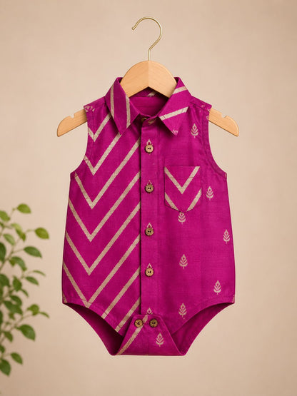 Baby Rajkumar Romper - Rani Pink
