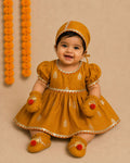 Baby Girl Banarsi Jamna Set -Orange