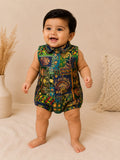Baby Rajkumar Banarsi Romper - Green
