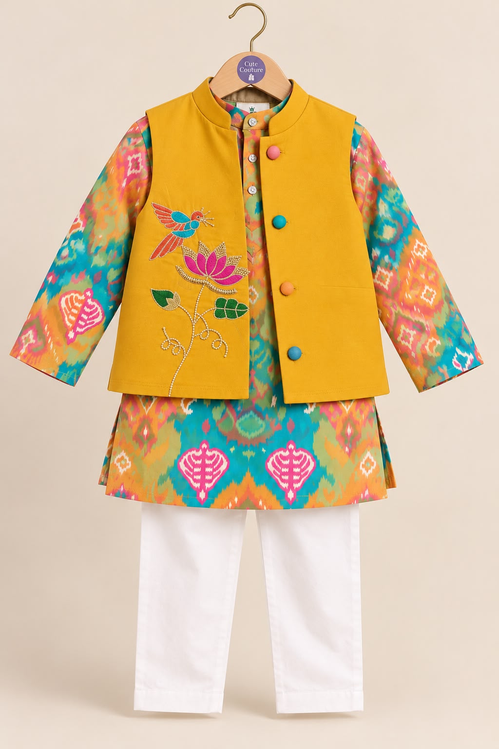 Boy Mithas 3Pc Bundy Set-Mustard Yellow