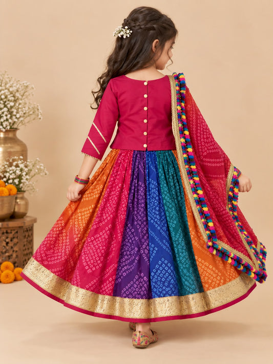 Girl Raas Rang Skirt Top Set - Rani