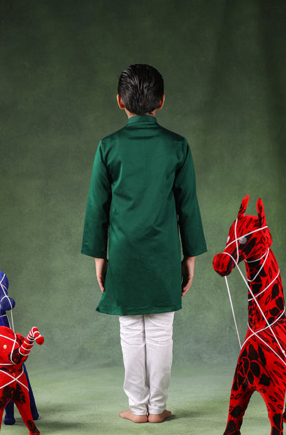 Boy Kurta Set - Bottle  Green