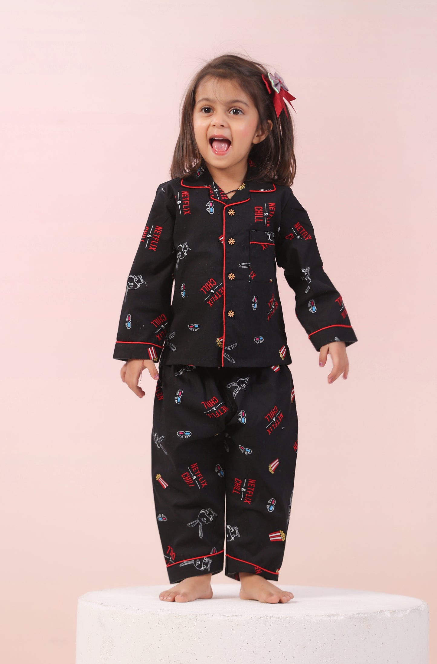 Netflix &Chill Print Nightwear Set