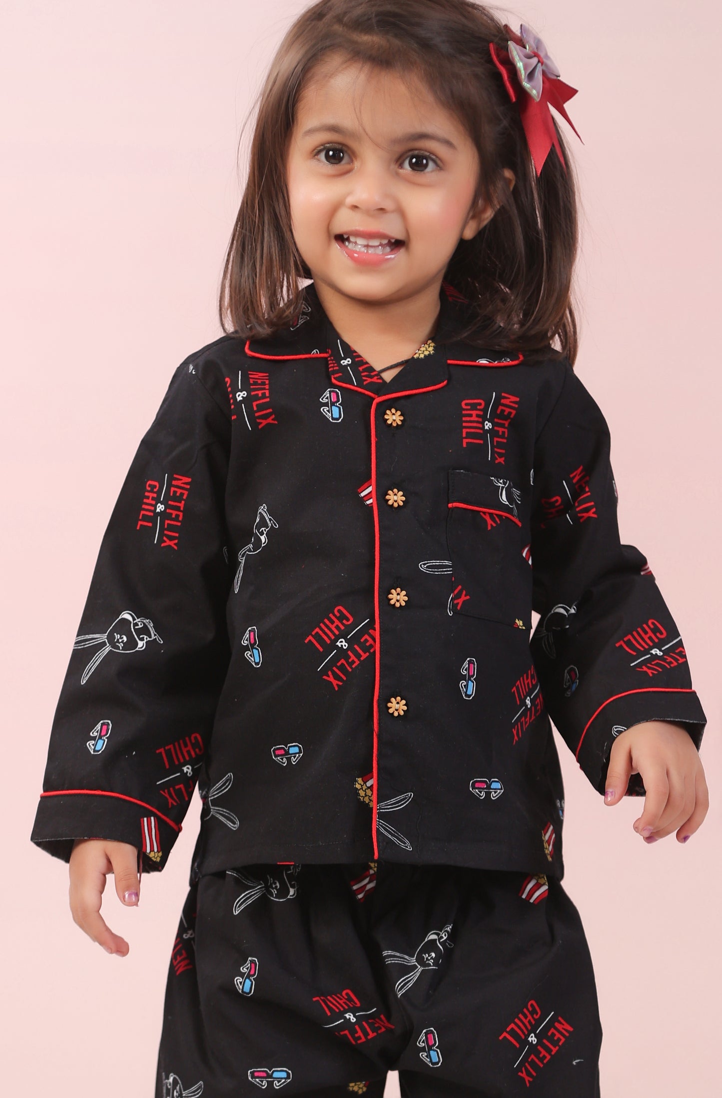 Netflix &Chill Print Nightwear Set