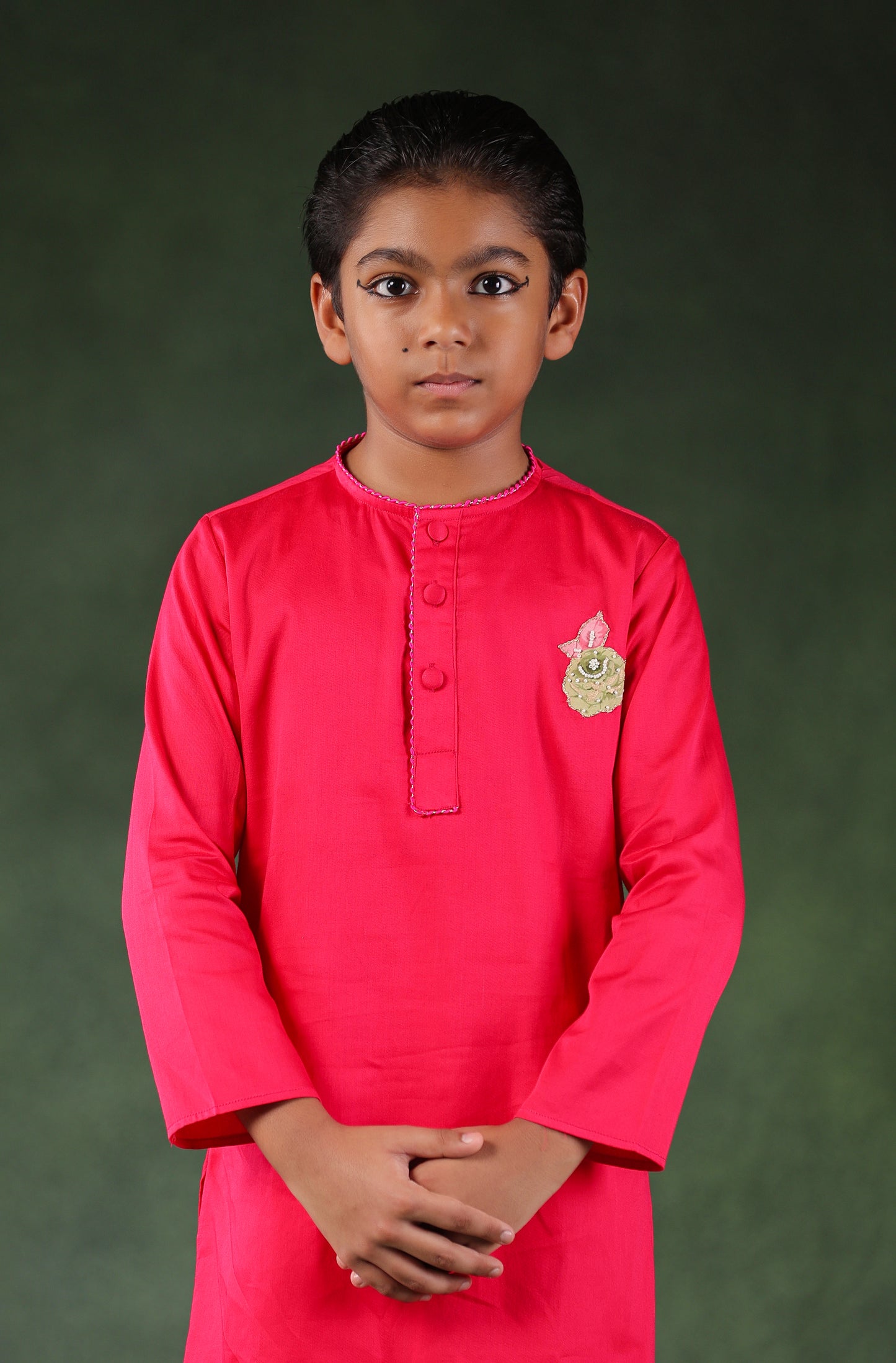 Boy Kurta Set - Hot Pink